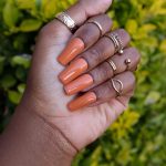 Burnt Orange Square Press On Nails